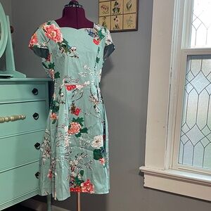 Zaful Floral Maxi Dress - Green and Red